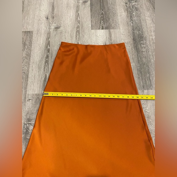 New Rachel Zoe Orange Satin Slip Skirt Size 8 - Picture 5 of 10